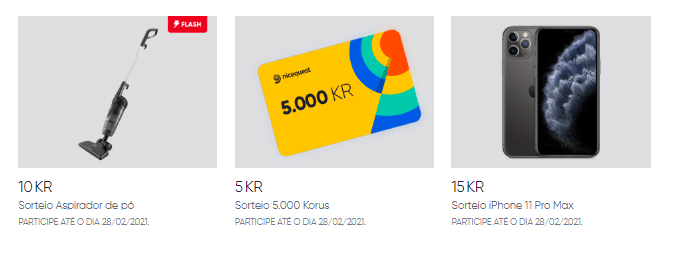 Algunos de los sorteos disponibles para los colaboradores en Brasil